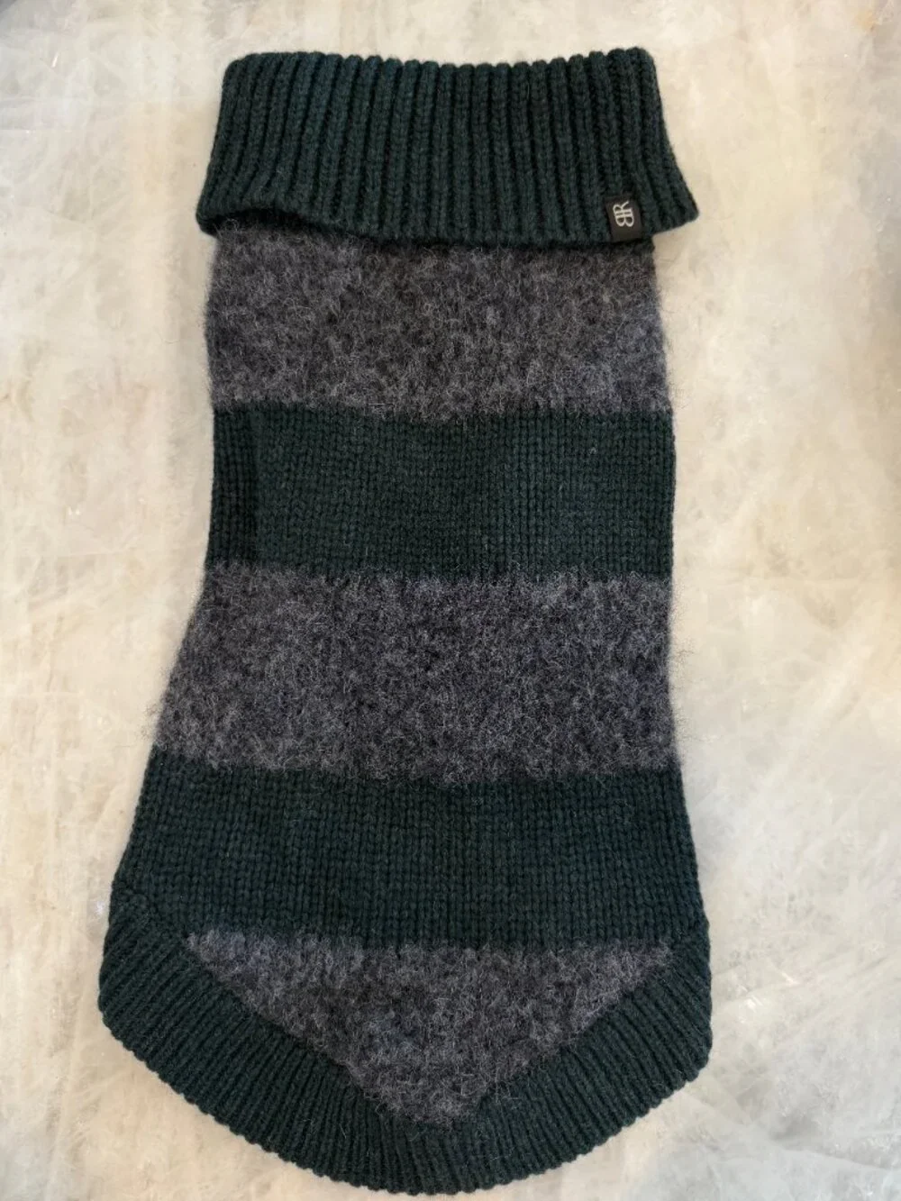 NWT Banana Republic Green/Gray Striped Wool and Alpaca Dog Sweater - Size M